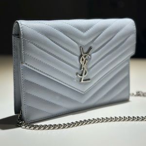 ysl chained wallet in grain crossbody bag